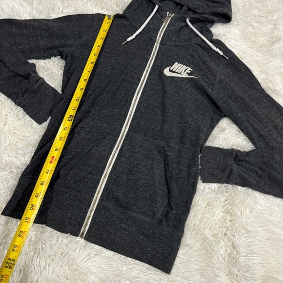 Nike Sportswear Gym Vintage organic cotton Full Zip gray hoodie Woman’s Small - Picture 5 of 13